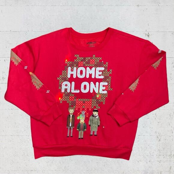 Home Alone Light Up Christmas Holiday Ugly Sweatshirt Sweater Size XL - Picture 1 of 12